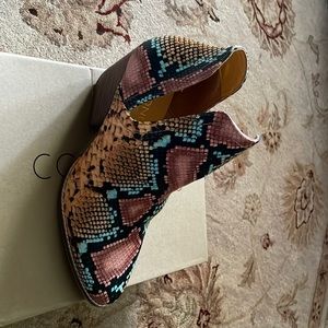 Multi color snake skin bootie